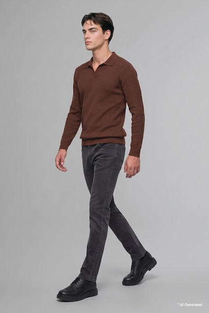 Standart Fit Polo Yaka Triko Basic Kazak