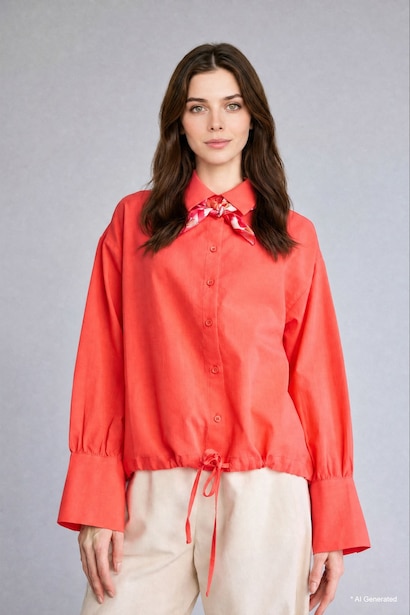 %100 Pamuk Regular Fit Uzun Kollu Vual Tunik
