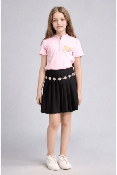 Pileli Mini Etek Kız Çocuk