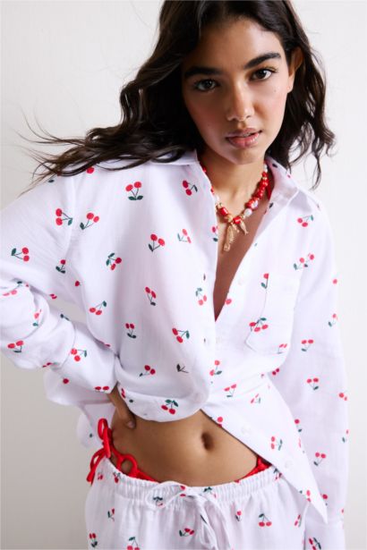 Oversize Fit Muslin Long Sleeve Shirt