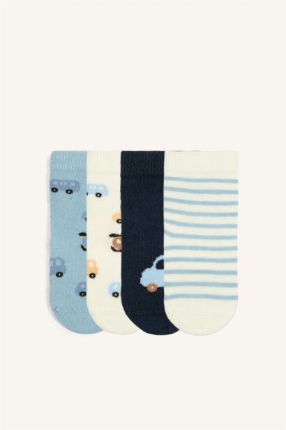 Baby Boy 4 Piece Cotton Long Socks