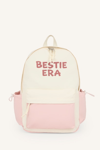 Girl Printed Multi-Pocket Backpack