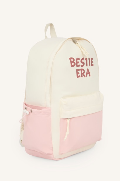 Girl Printed Multi-Pocket Backpack