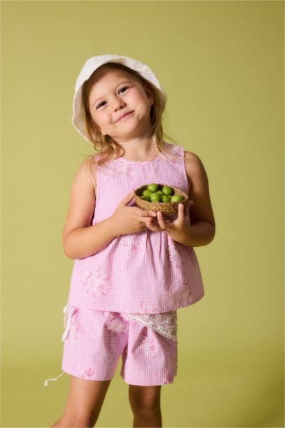 Baby Girl Poplin Printed Short Sleeve Shirt