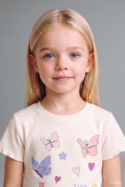 Baskılı Şortlu 2'li Pijama Takımı Kız Bebek