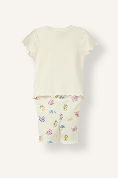Baby Girl 2-Piece Ribbed Pyjama Set