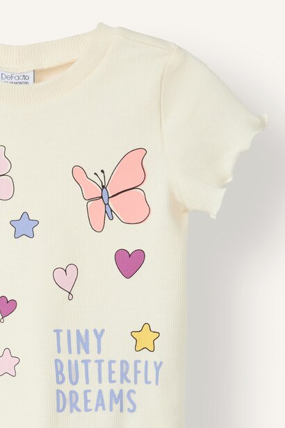 Baby Girl 2-Piece Ribbed Pyjama Set