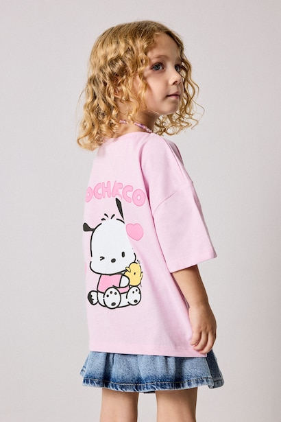 %100 Pamuk Pochacco Lisanslı Penye Tişört Kız Bebek