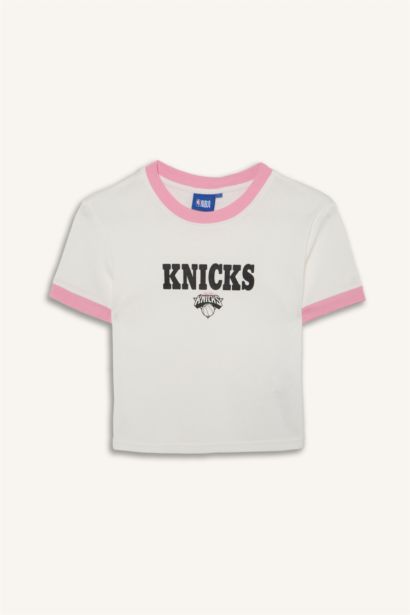 NBA Lisanslı Slim Fit Kısa Kollu Ribana Tişört