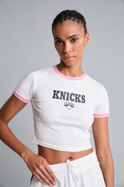 NBA Lisanslı Slim Fit Kısa Kollu Ribana Tişört