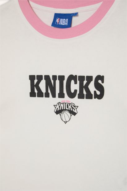 NBA Lisanslı Slim Fit Kısa Kollu Ribana Tişört