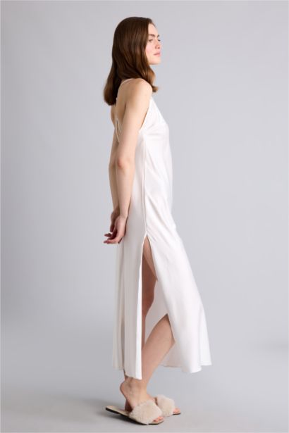 Relaxed Fit Kolsuz Saten Gecelik