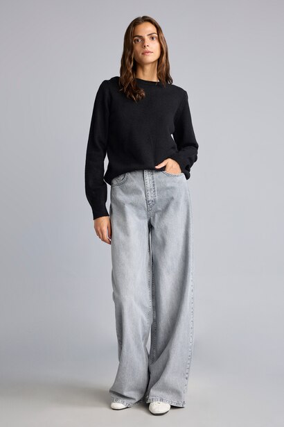 Regular Fit Bisiklet Yaka Basic Kazak