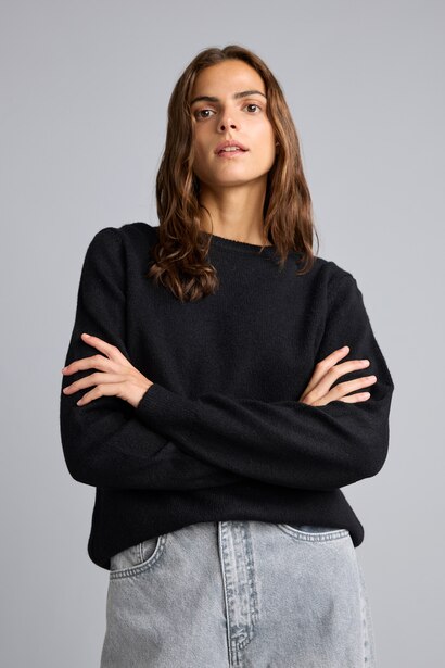 Regular Fit Bisiklet Yaka Basic Kazak