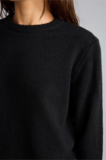 Regular Fit Bisiklet Yaka Basic Kazak