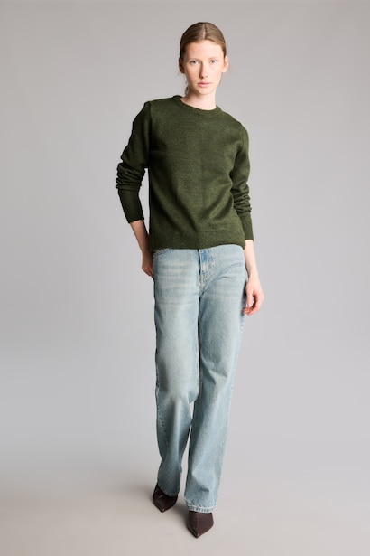 Regular Fit Yün Karışımlı Basic Kazak
