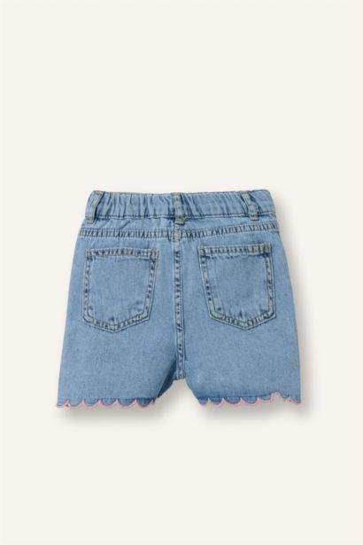 Baby Girl Elastic Band Embroidered Shorts