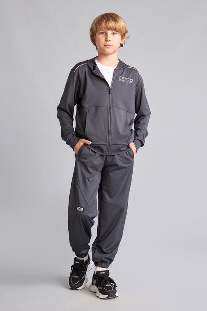 Boy Oversize Fit Scuba Anthracite Trousers