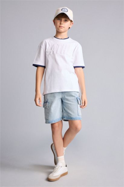 Oversize Fit Slogan Short Sleeve T-Shirt