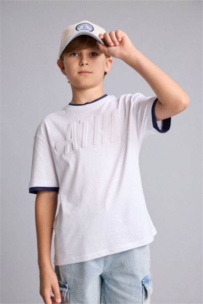 Oversize Fit Slogan Short Sleeve T-Shirt