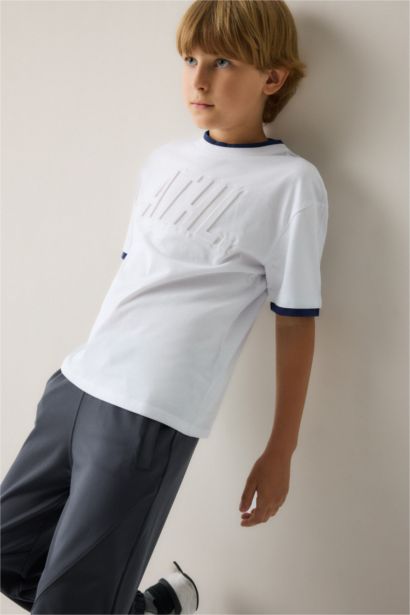 Oversize Fit Slogan Short Sleeve T-Shirt