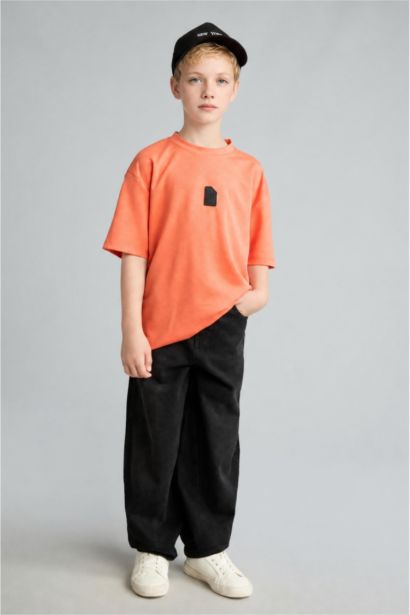 Oversize Modal Sırt Baskılı Tişört Erkek Çocuk