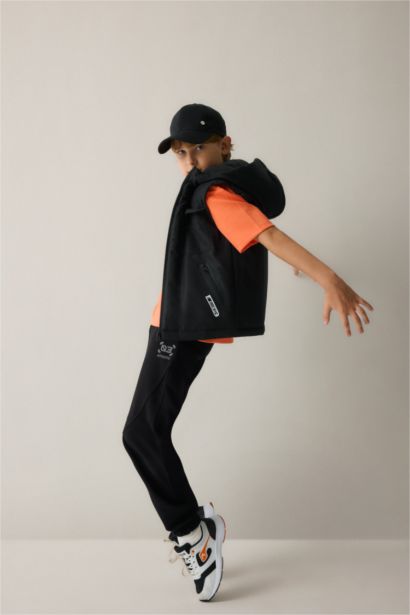 Черные спортивные брюки Oversize из водолазной ткани скуба для мальчиков