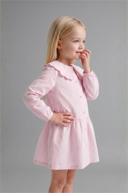 Striped Long Sleeve Woven Dress