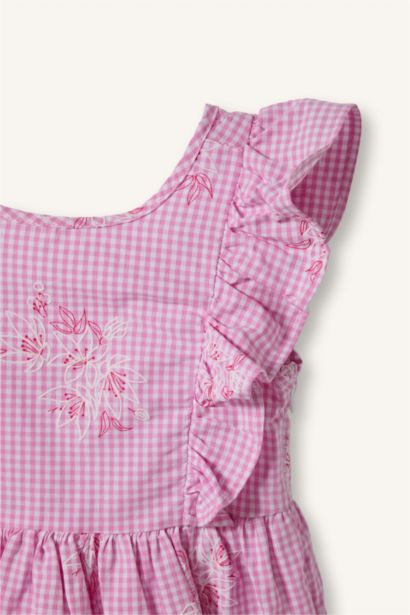 Kolsuz Poplin Elbise Kız Bebek
