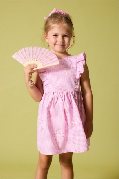 Kolsuz Poplin Elbise Kız Bebek