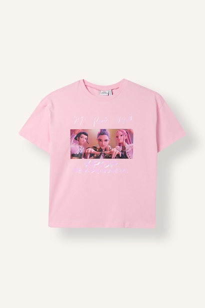 Girl Oversize Fit Pink 100% Cotton Short Sleeve T-Shirt