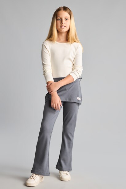 Pantalon en coton à jambes larges Coupe évasée pour fille
