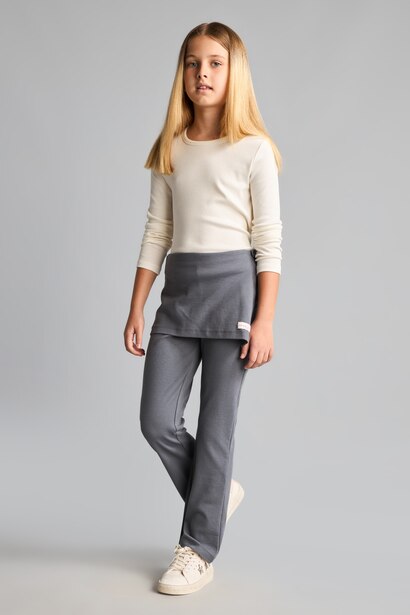 Pantalon en coton à jambes larges Coupe évasée pour fille