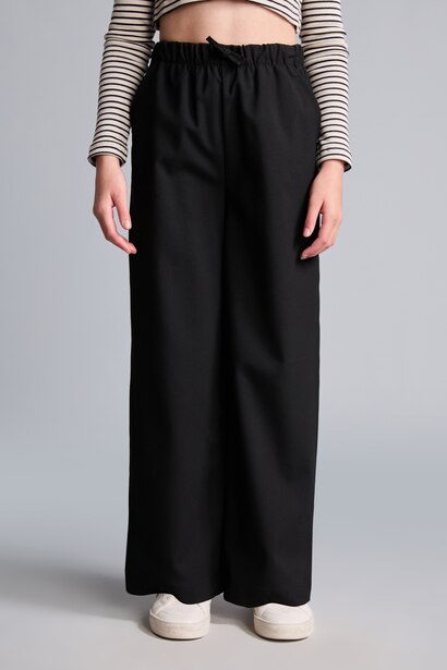 Girl Wide Leg Black Trousers