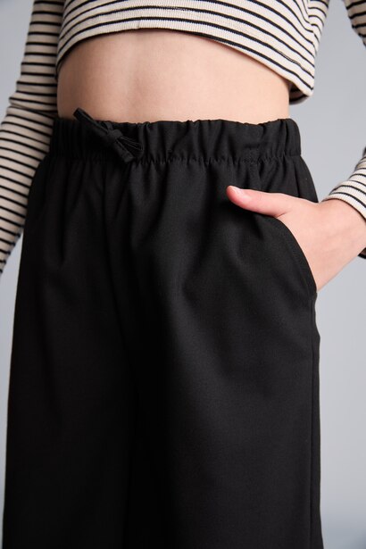 Girl Wide Leg Black Trousers