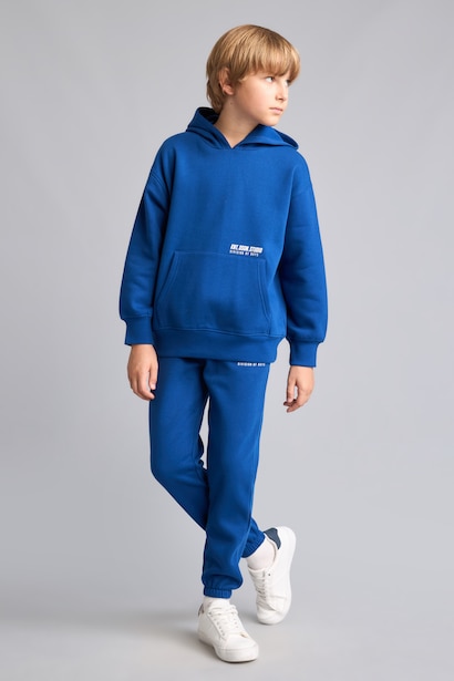 Boy Regular Fit Slogan Print Soft Lined Thick Sweatshirt