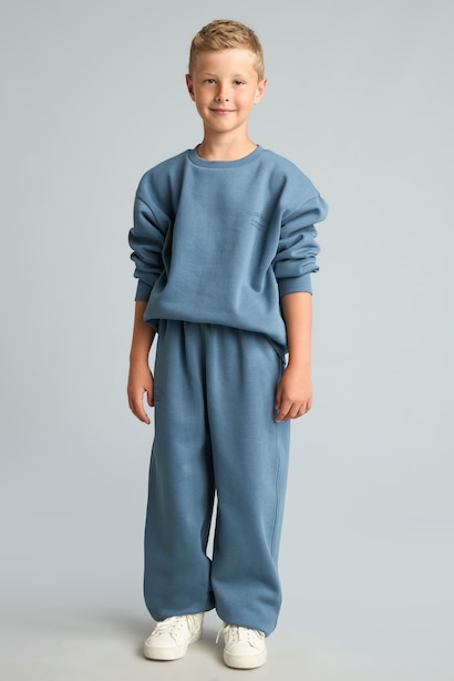 Boy Regular Fit Slogan Print Fleece Lined Thick Fabric Sweatshirt
