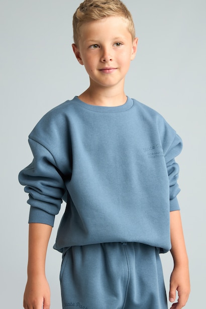 Boy Regular Fit Slogan Print Fleece Lined Thick Fabric Sweatshirt