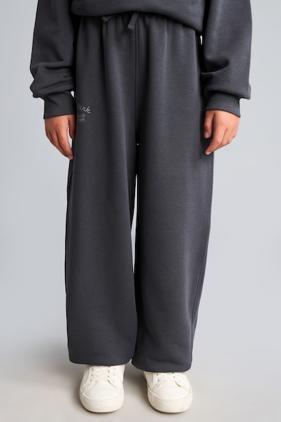 Boy Balloon Fit Slogan Print Thick Trousers