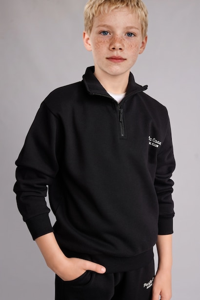 Yarım Fermuarlı Dik Yaka Sweatshirt Erkek Çocuk