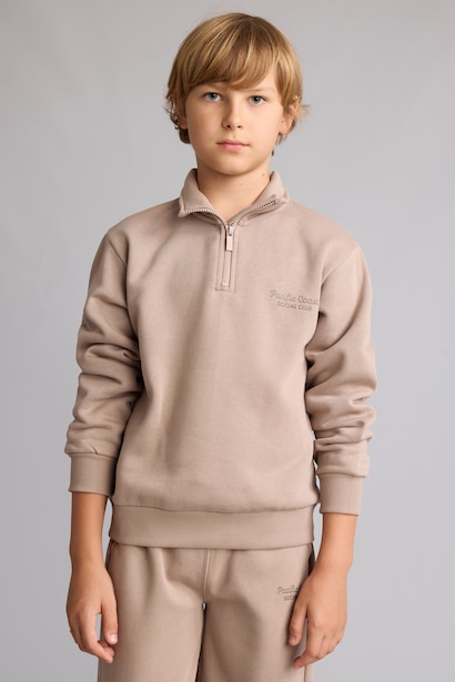Boy Regular Fit High Neck Soft Lined Thick Fabric Sweatshirt