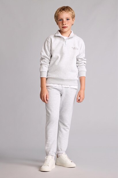 Yarım Fermuarlı Dik Yaka Sweatshirt Erkek Çocuk