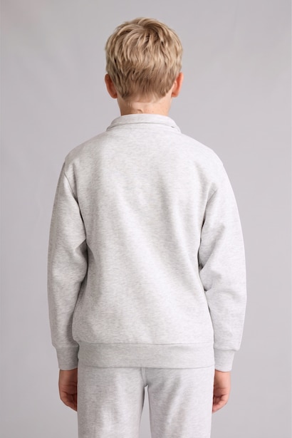Yarım Fermuarlı Dik Yaka Sweatshirt Erkek Çocuk