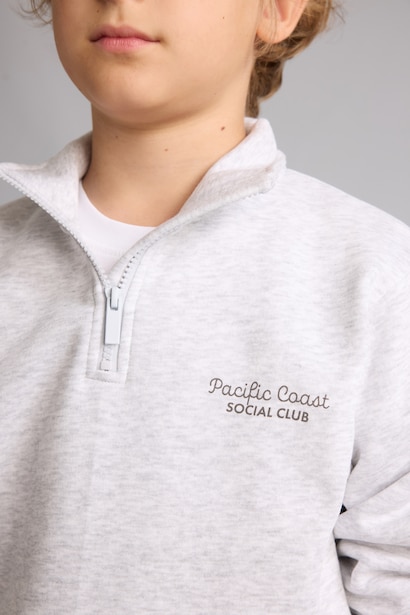Boy Stand Collar Soft Lined Thick Fabric Sweatshirt