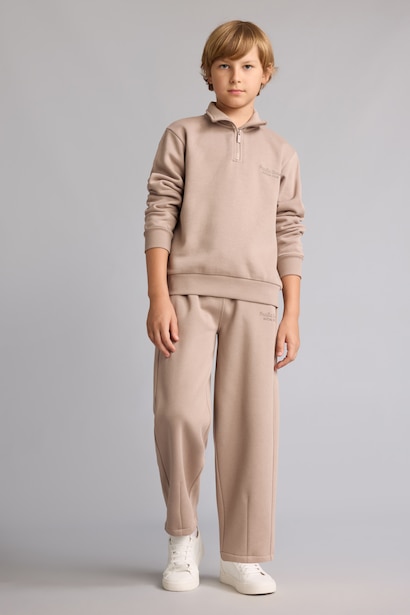 Boy Cotton Barrel Fit Printed Thick Fabric Sweatpants