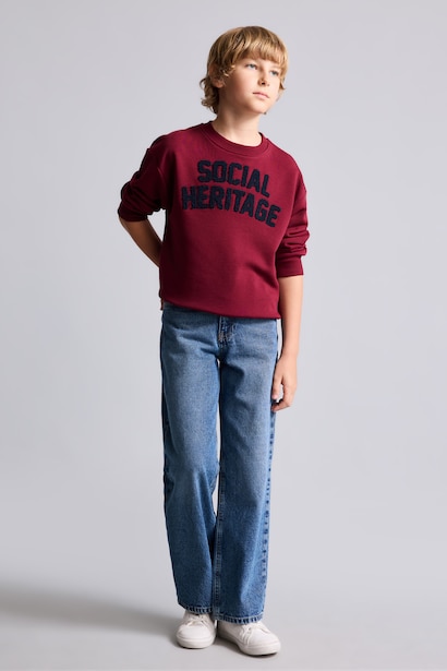 Embroidery Print Oversize Fit Sweatshirt