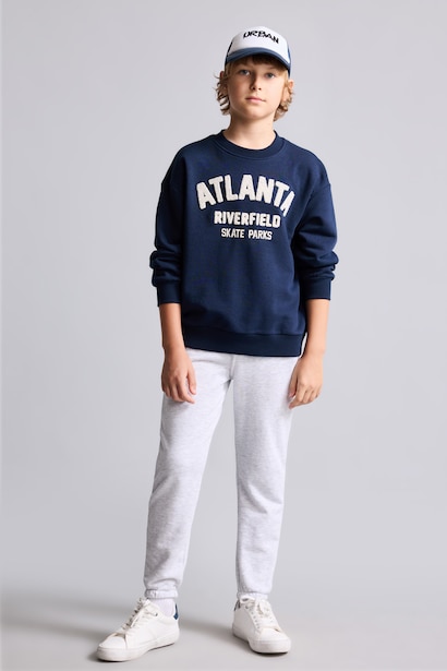 Embroidery Print Oversize Fit Sweatshirt