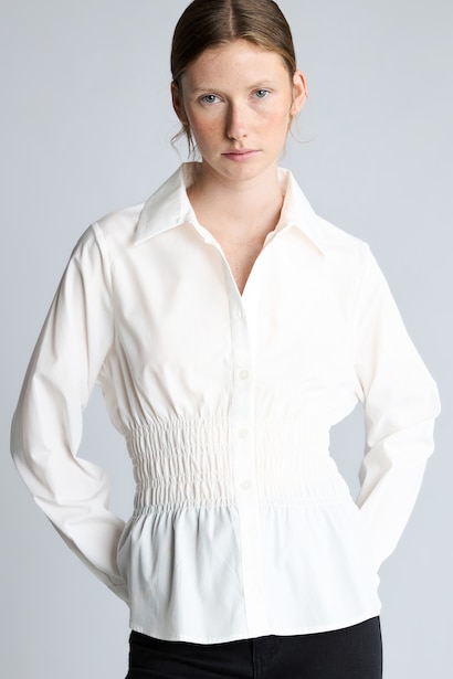 Fitted 100% Cotton Poplin Long Sleeve Shirt