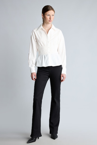 Fitted 100% Cotton Poplin Long Sleeve Shirt