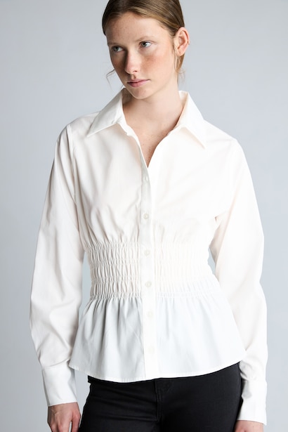 Fitted 100% Cotton Poplin Long Sleeve Shirt